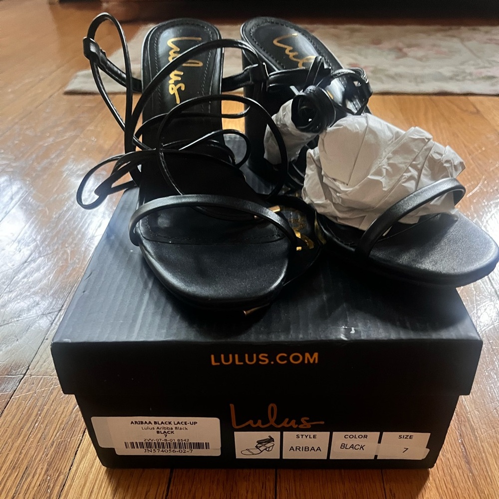 Lulus strappy lace up sandals. New in box !